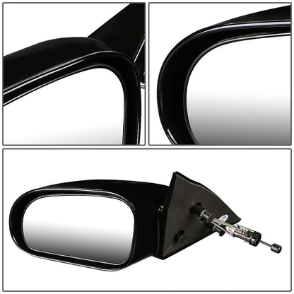 RETROVISOR MIRROR - OEM - 95-98 EAGLE TALON / 95-99 MITSUBISHI ECLIPSE - MANUAL - GLOSSY - BLACK - LEFT