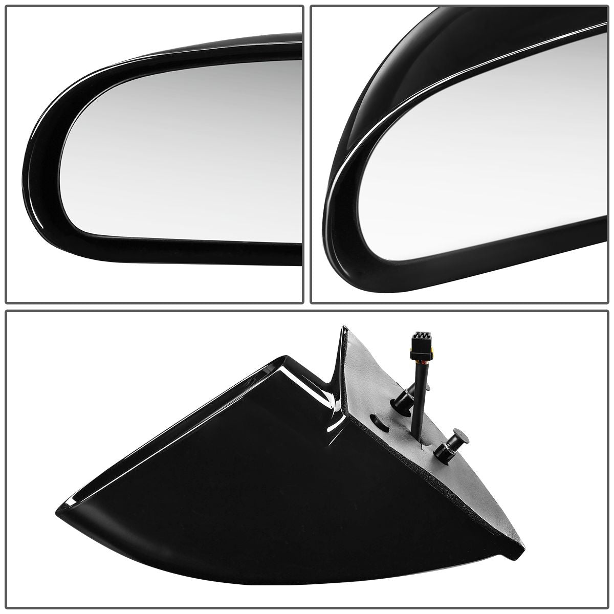 RETROVISOR MIRROR - OEM - 95-98 EAGLE TALON / 95-99 MITSUBISHI ECLIPSE - POWERED - HEATED - GLOSSY - BLACK - LEFT