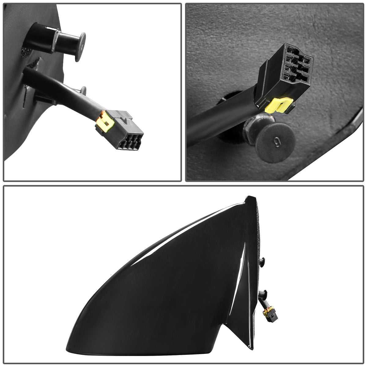 RETROVISOR MIRROR - OEM - 95-98 EAGLE TALON / 95-99 MITSUBISHI ECLIPSE - POWERED - HEATED - GLOSSY - BLACK - LEFT