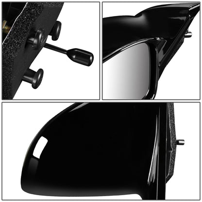 RETROVISOR MIRROR - OEM - 00-05 MITSUBISHI ECLIPSE - MANUAL - PAINTABLE - BLACK - LEFT