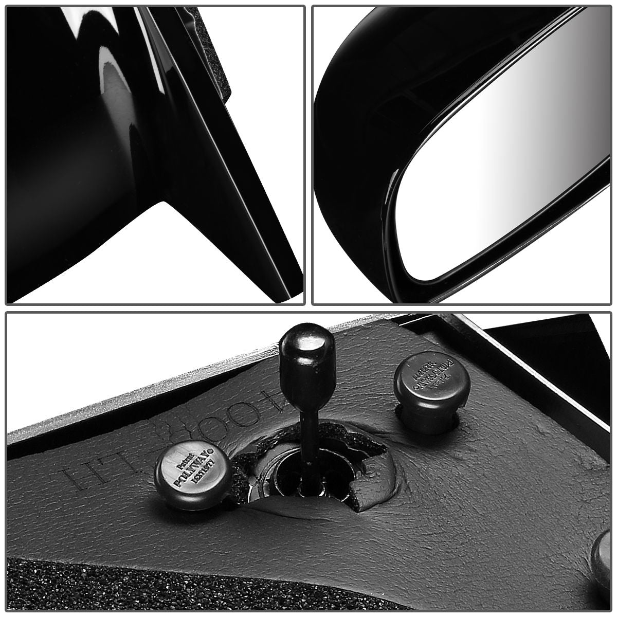 RETROVISOR MIRROR - OEM - 00-05 MITSUBISHI ECLIPSE - MANUAL - PAINTABLE - BLACK - LEFT