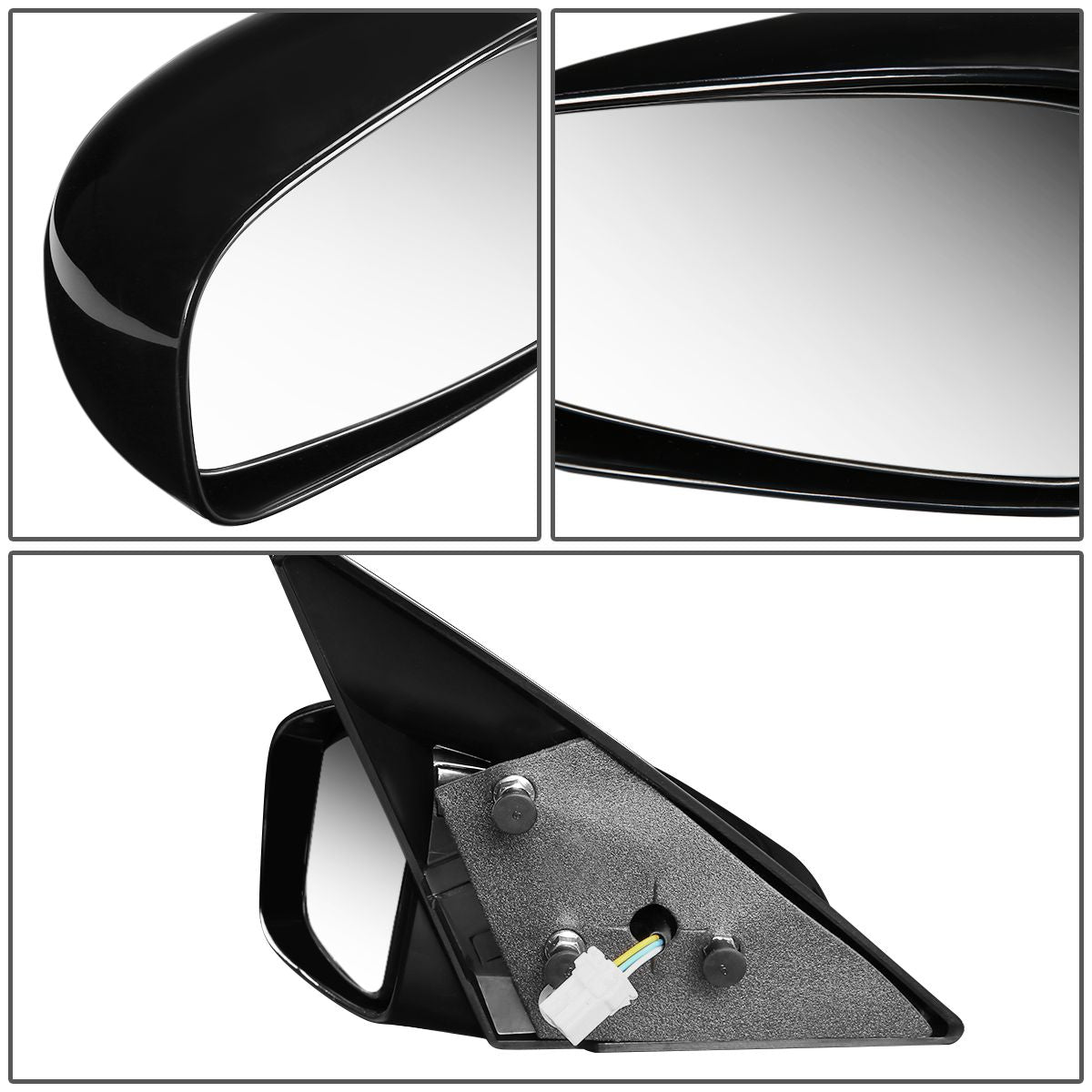 RETROVISOR MIRROR - OEM - 00-05 MITSUBISHI ECLIPSE / 01-05 CHRYSLER SEBRING / 01-05 DODGE STRATUS - POWERED - PAINTABLE - BLACK - LEFT