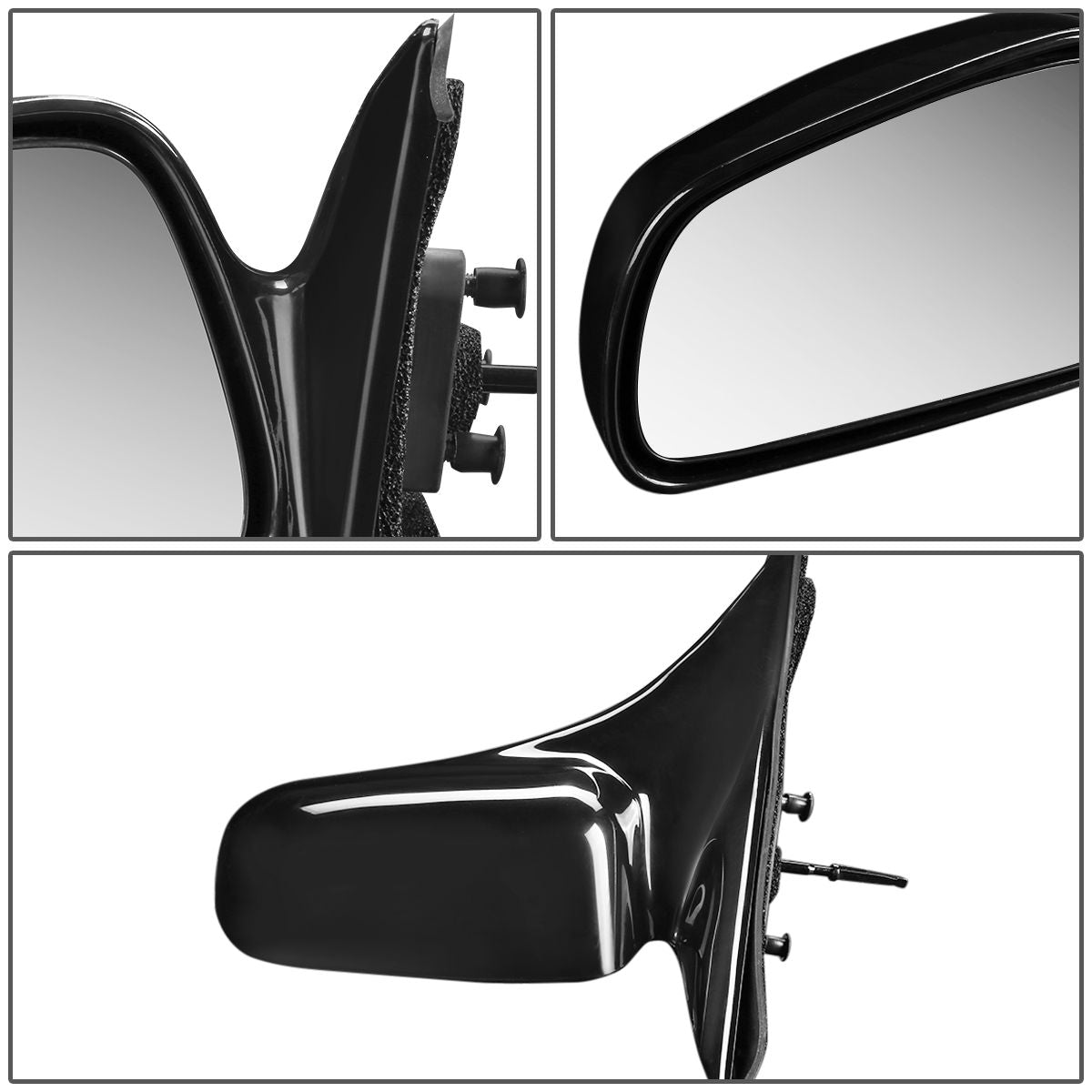 RETROVISOR MIRROR - OEM - 99-03 MITSUBISHI GALANT - MANUAL - PAINTABLE - BLACK - LEFT