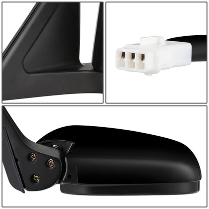 RETROVISOR MIRROR - OEM - 00-04 MITSUBISHI MONTERO SPORT, CHALLENGER - POWERED - FOLDING - BLACK MATERIAL - LEFT