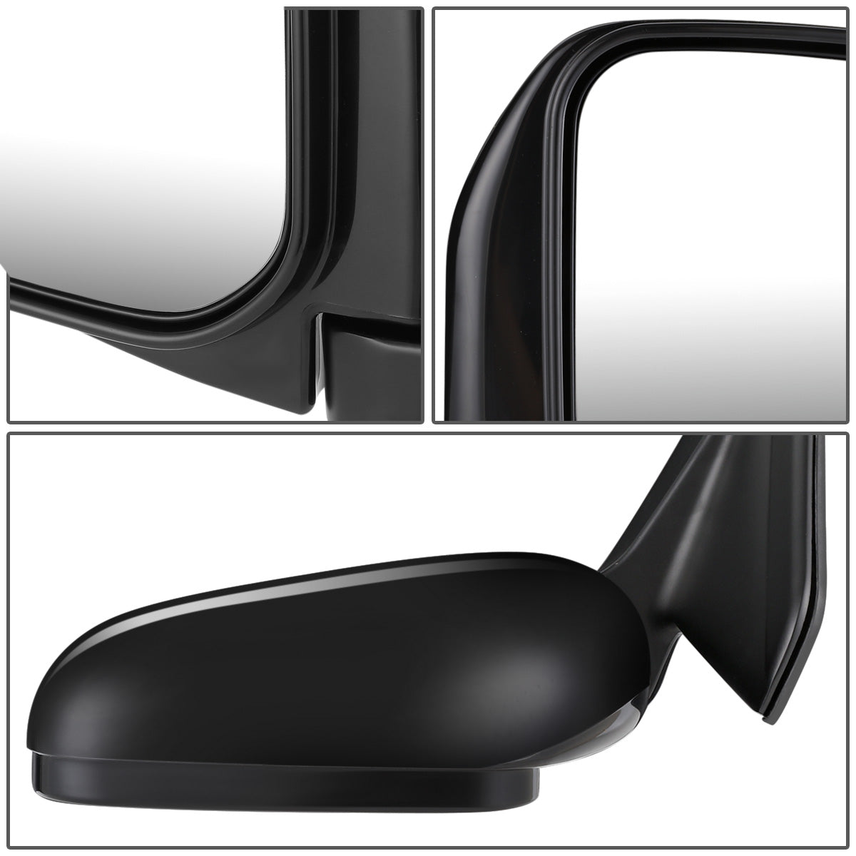 RETROVISOR MIRROR - OEM - 00-04 MITSUBISHI MONTERO SPORT, CHALLENGER - POWERED - FOLDING - BLACK MATERIAL - LEFT