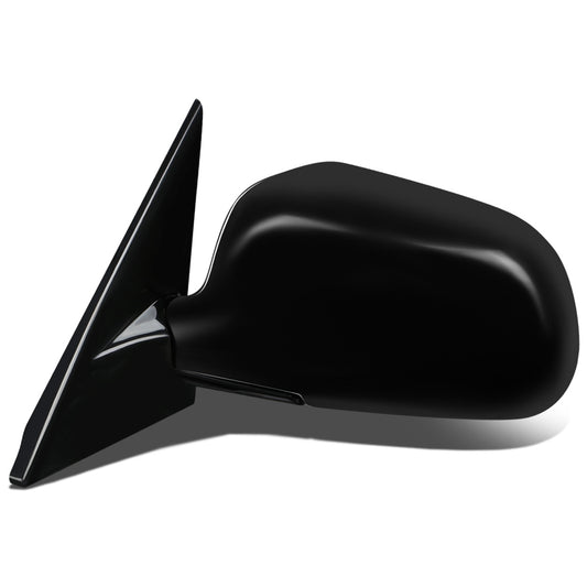 RETROVISOR MIRROR - OEM - 97-02 MITSUBISHI LANCER, MIRAGE - MANUAL - W/ CABLE - FOLDING - BLACK MATERIAL - LEFT