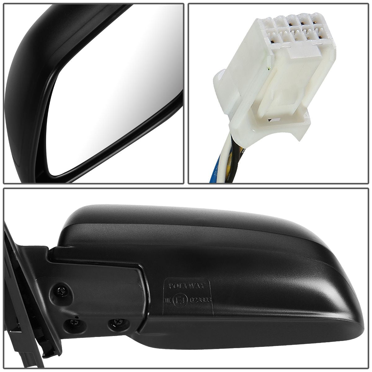 RETROVISOR MIRROR - OEM - 08-14 MITSUBISHI LANCER - POWERED - HEATED - PAINTABLE - BLACK - LEFT