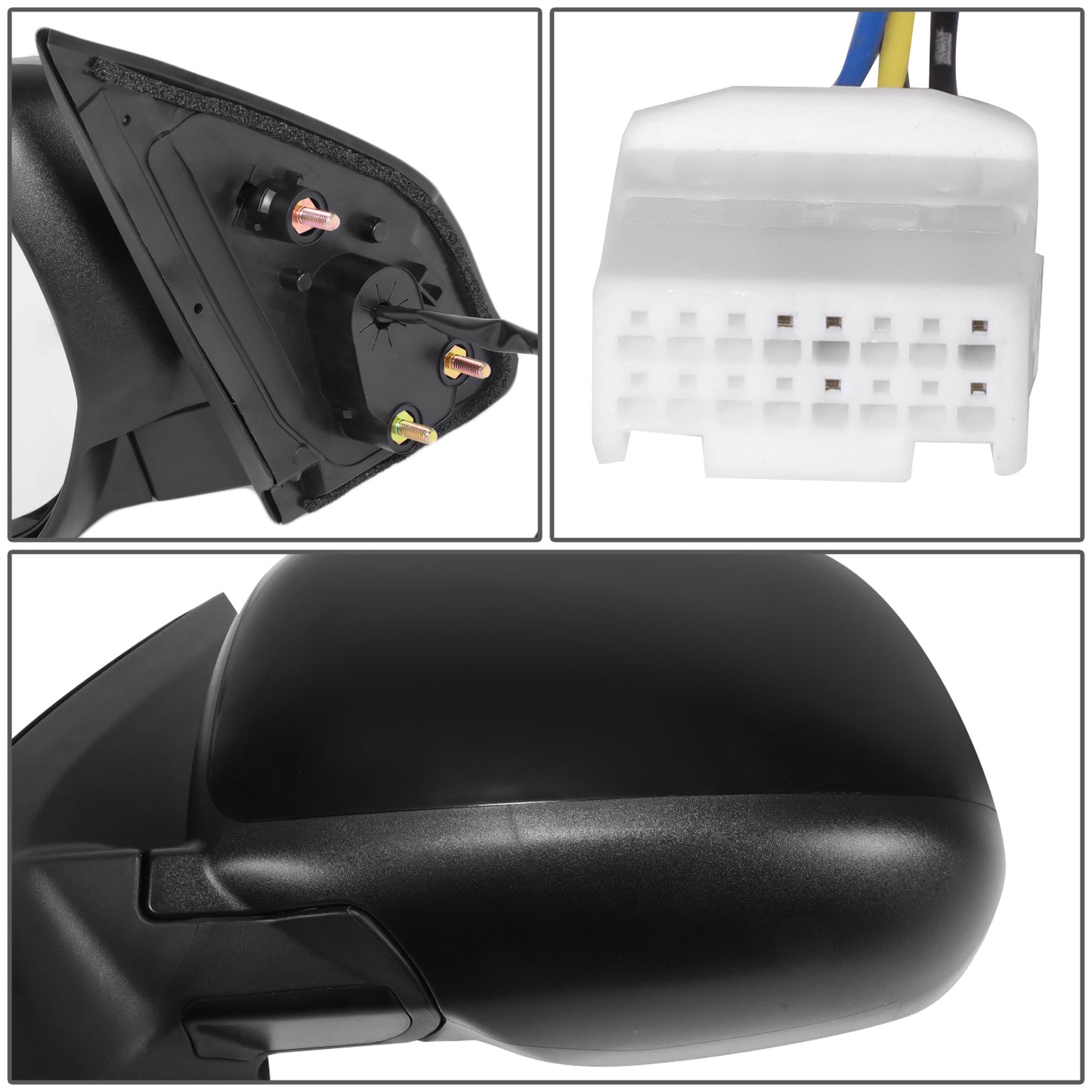 RETROVISOR MIRROR - OE STYLE - MITSUBISHI OUTLANDER 2010-2011 - MITSUBISHI OUTLANDER SPORT 2011-2024 - WITH POWER WITH HEATED GLASS - DRIVER LEFT SIDE - BLACK