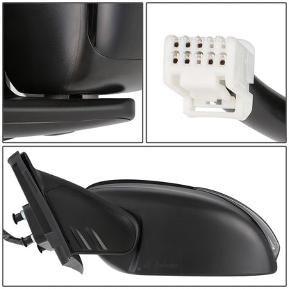 RETROVISOR MIRROR - OEM - 08-17 MITSUBISHI LANCER - POWERED - HEATED - W/ SIGNAL LIGHT - FOLDING - BLACK MATERIAL - LEFT