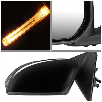 RETROVISOR MIRROR - OEM - 08-17 MITSUBISHI LANCER - POWERED - HEATED - W/ SIGNAL LIGHT - FOLDING - BLACK MATERIAL - LEFT