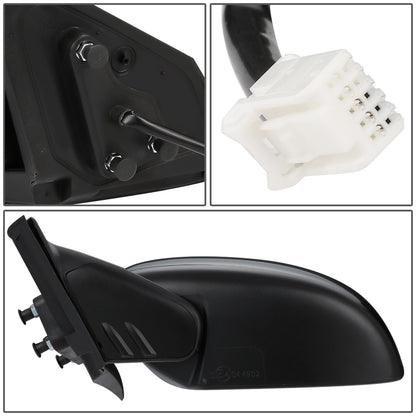 RETROVISOR MIRROR - OEM - 08-17 MITSUBISHI LANCER - POWERED - FOLDING - BLACK MATERIAL - LEFT