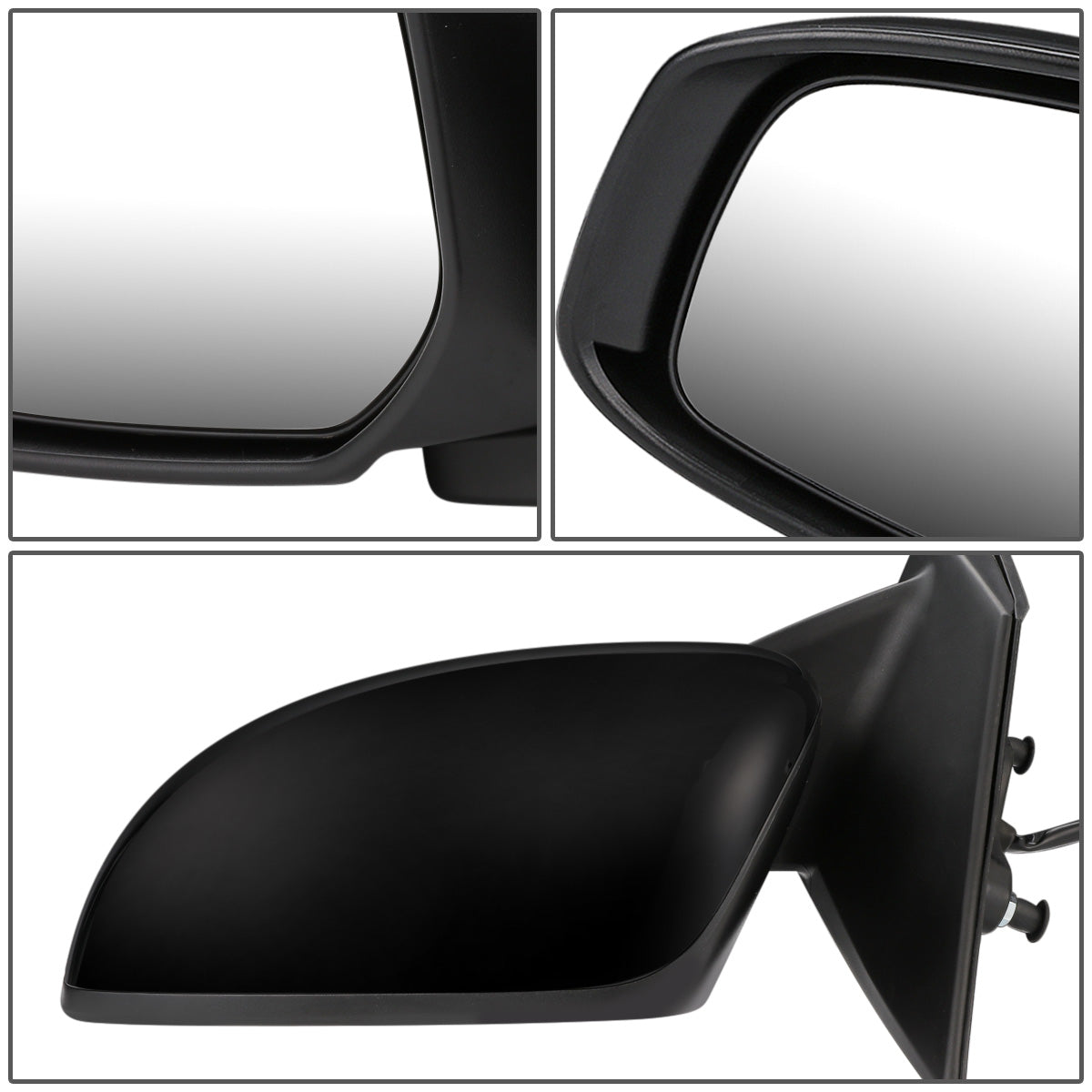 RETROVISOR MIRROR - OEM - 08-17 MITSUBISHI LANCER - POWERED - FOLDING - BLACK MATERIAL - LEFT