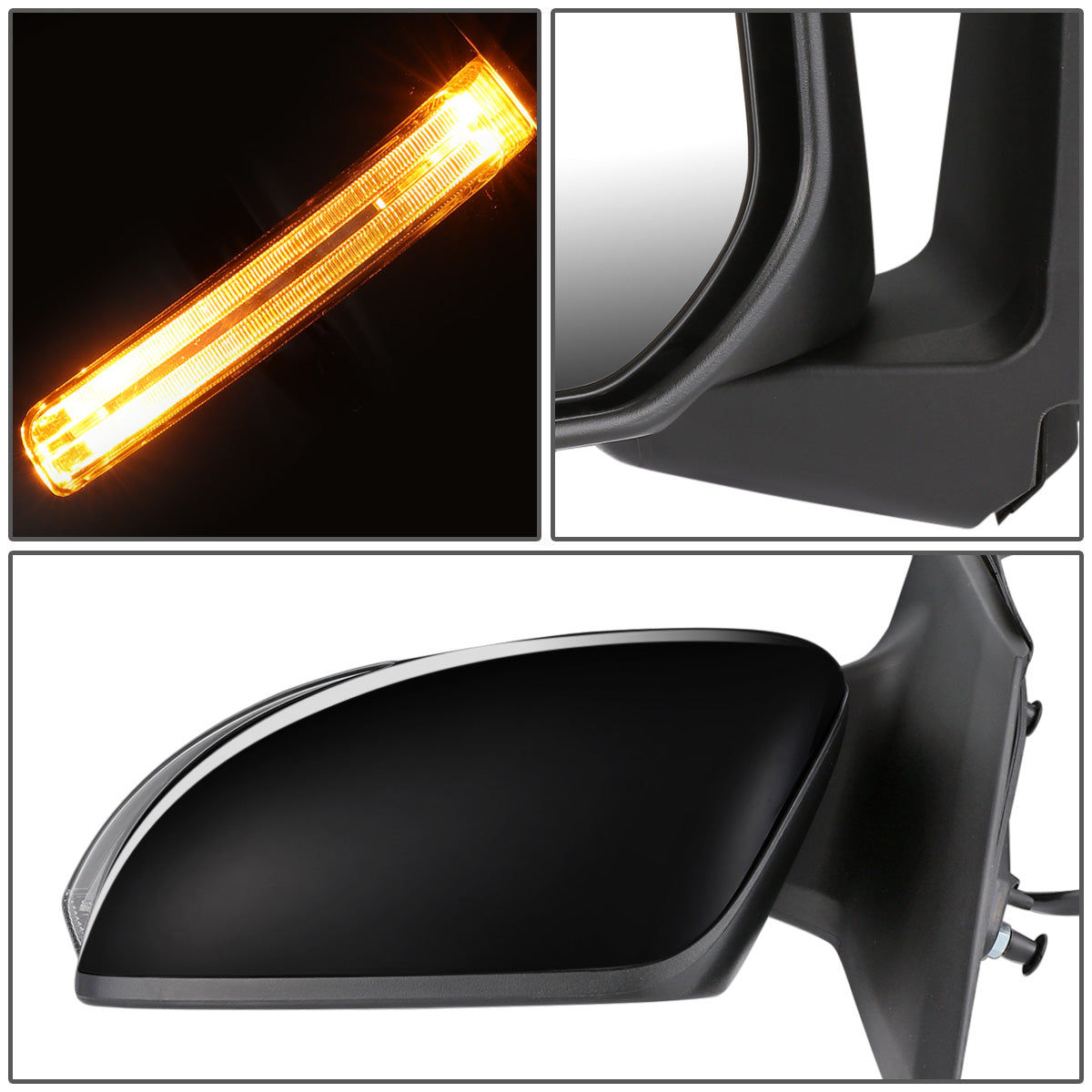 RETROVISOR MIRROR - OEM - 14-15 MITSUBISHI MIRAGE, COLT - POWERED - W/ SIGNAL LIGHT - FOLDING - BLACK MATERIAL - LEFT