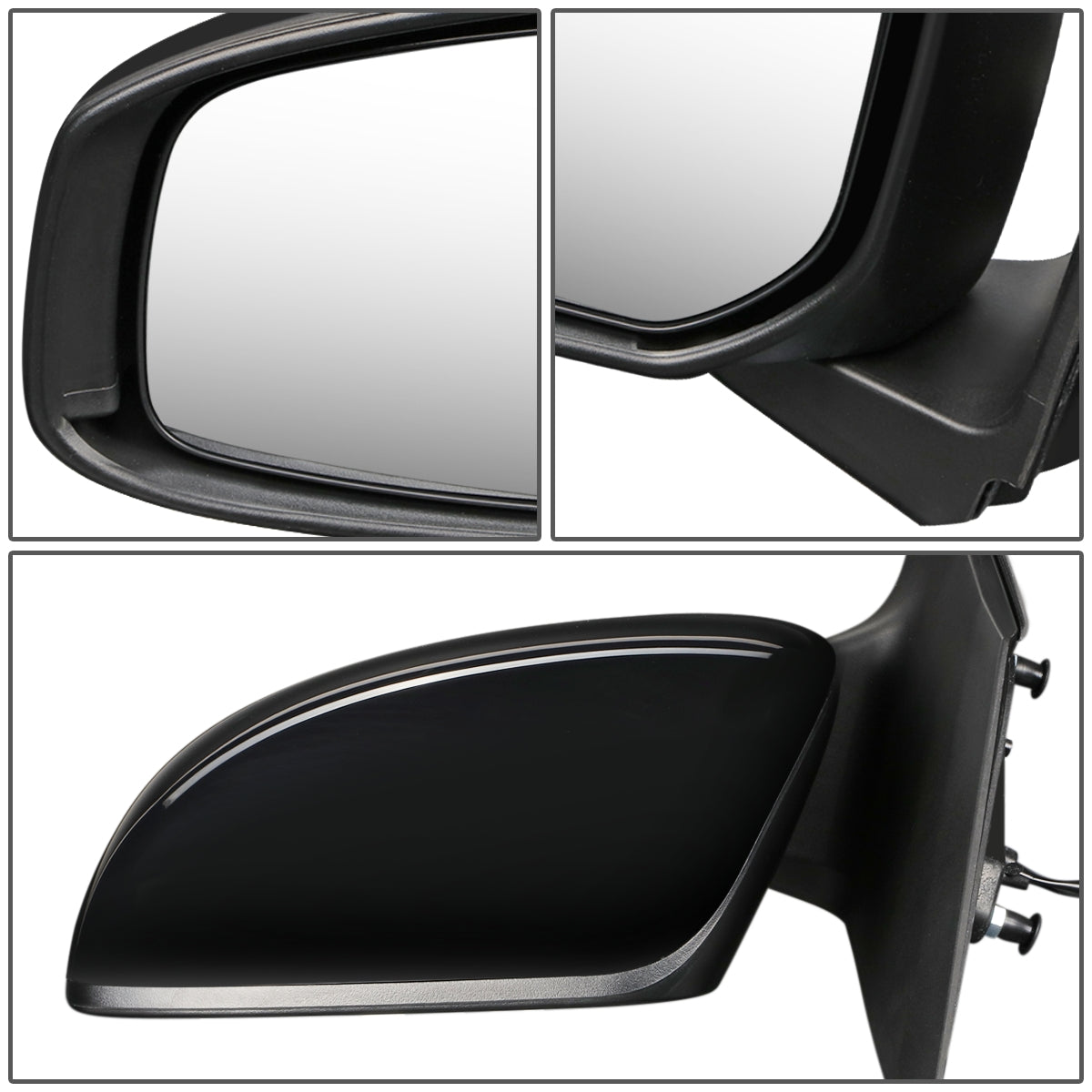 RETROVISOR MIRROR - OEM - 14-15 MITSUBISHI MIRAGE, COLT - POWERED - FOLDING - BLACK MATERIAL - LEFT