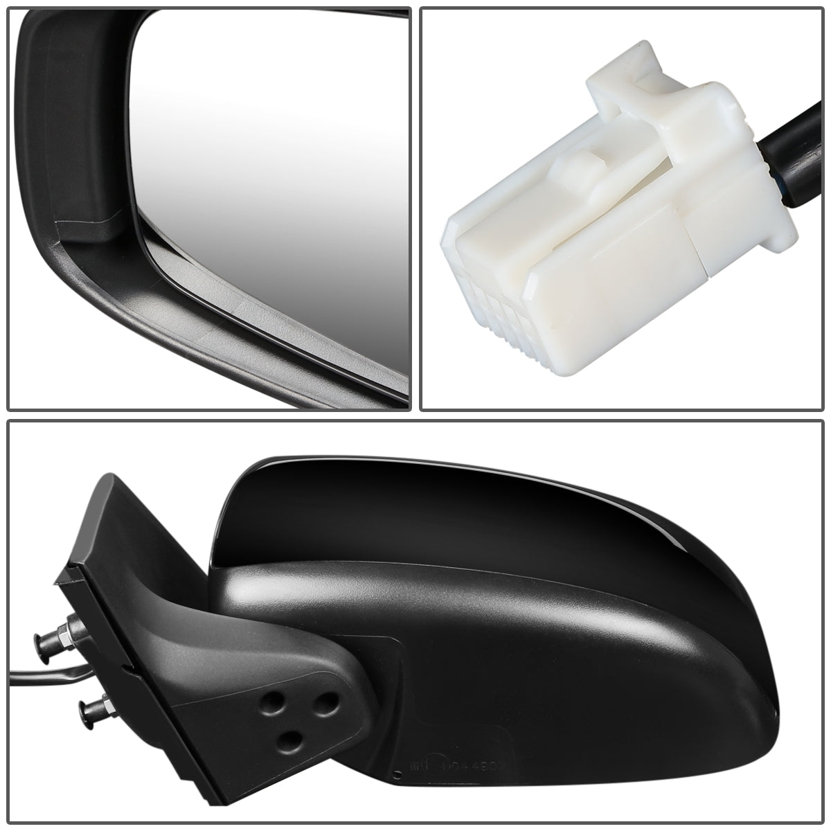 RETROVISOR MIRROR - OEM - 14-15 MITSUBISHI MIRAGE, COLT - POWERED - FOLDING - BLACK MATERIAL - LEFT