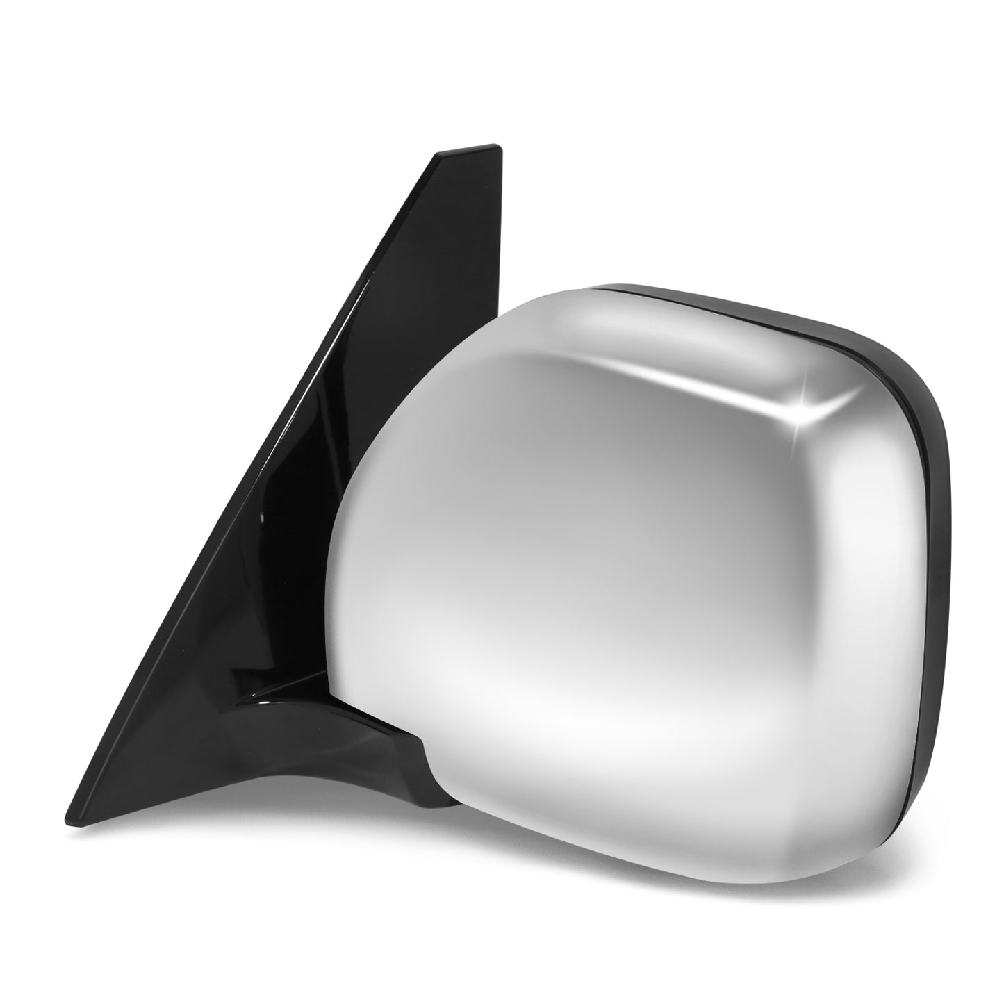 RETROVISOR MIRROR - OE STYLE - MITSUBISHI MONTERO 01-06 - WITH POWER WITH HEATED GLASS CHROME COVER - DRIVER SIDE - SMOOTH - BLACK / CHROME