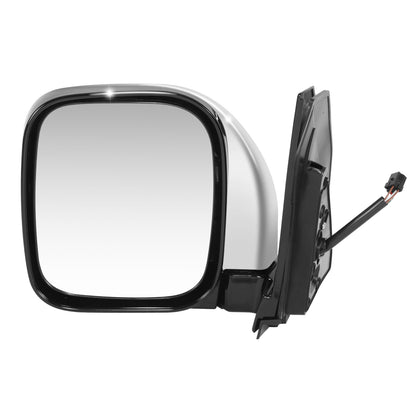 RETROVISOR MIRROR - OE STYLE - MITSUBISHI MONTERO 01-06 - WITH POWER WITH HEATED GLASS CHROME COVER - DRIVER SIDE - SMOOTH - BLACK / CHROME