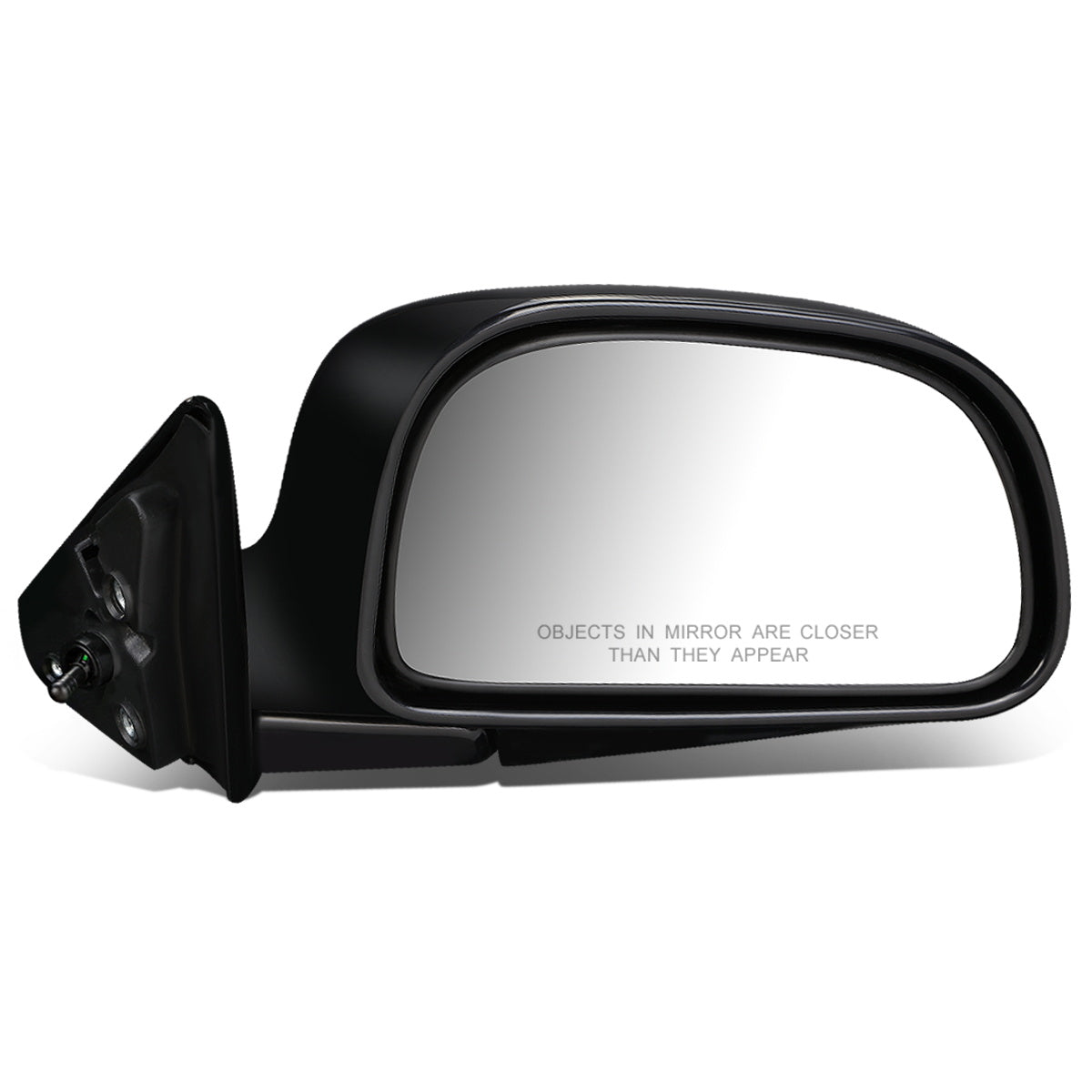 RETROVISOR MIRROR - OEM - 93-96 MITSUBISHI LANCER, MIRAGE - POWERED - FOLDING - BLACK MATERIAL - RIGHT
