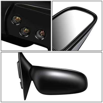 RETROVISOR MIRROR - OEM - 93-96 MITSUBISHI LANCER, MIRAGE - POWERED - FOLDING - BLACK MATERIAL - RIGHT