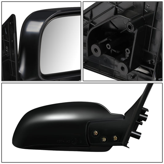 RETROVISOR MIRROR - OEM - 97-02 MITSUBISHI LANCER, MIRAGE - MANUAL - FOLDING - BLACK MATERIAL - RIGHT