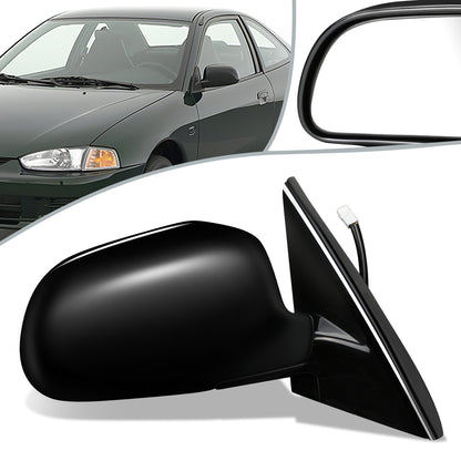 RETROVISOR MIRROR - OEM - 97-02 MITSUBISHI LANCER, MIRAGE - POWERED - FOLDING - BLACK MATERIAL - RIGHT