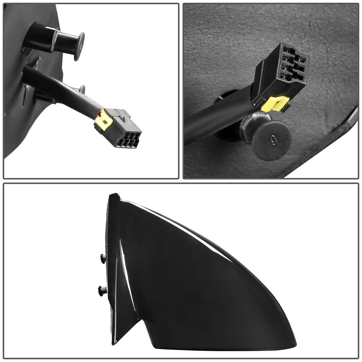 RETROVISOR MIRROR - OEM - 95-98 EAGLE TALON / 95-99 MITSUBISHI ECLIPSE - POWERED - GLOSSY - BLACK - RIGHT