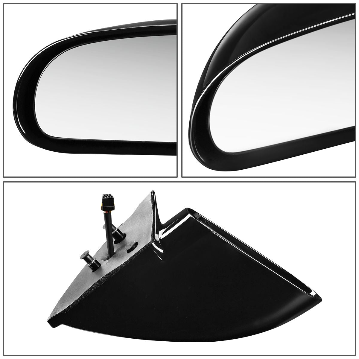 RETROVISOR MIRROR - OEM - 95-98 EAGLE TALON / 95-99 MITSUBISHI ECLIPSE - POWERED - HEATED - GLOSSY - BLACK - RIGHT