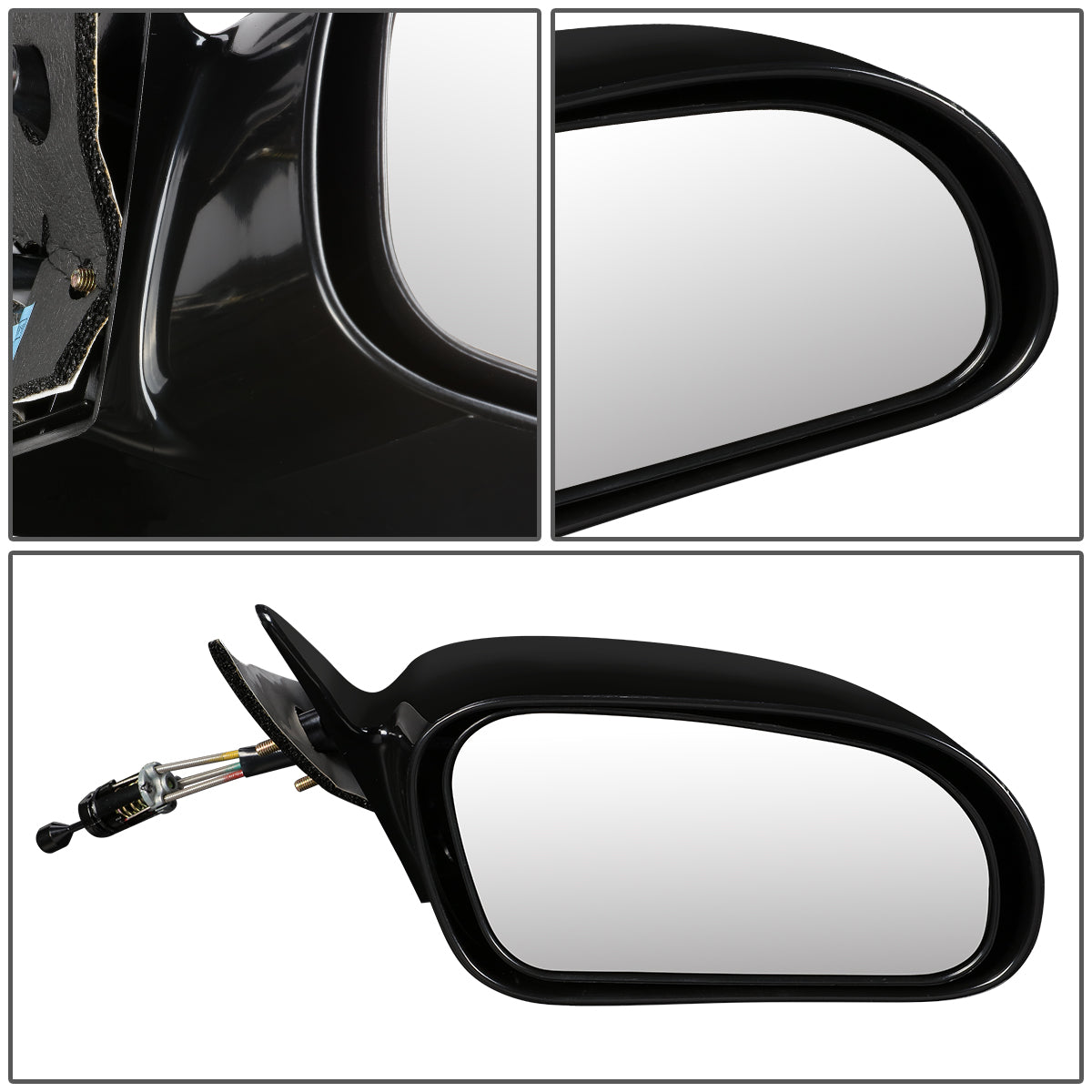 RETROVISOR MIRROR - OEM - 95-00 CHRYSLER SEBRING - MANUAL - PAINTABLE - BLACK - RIGHT