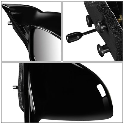 RETROVISOR MIRROR - OEM - 00-05 MITSUBISHI ECLIPSE - MANUAL - PAINTABLE - BLACK - RIGHT