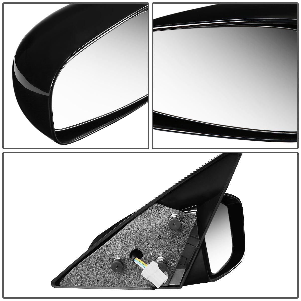 RETROVISOR MIRROR - OEM - 00-05 MITSUBISHI ECLIPSE / 01-05 CHRYSLER SEBRING / 01-05 DODGE STRATUS - COUPLES ONLY - POWERED - PAINTABLE - BLACK - RIGHT