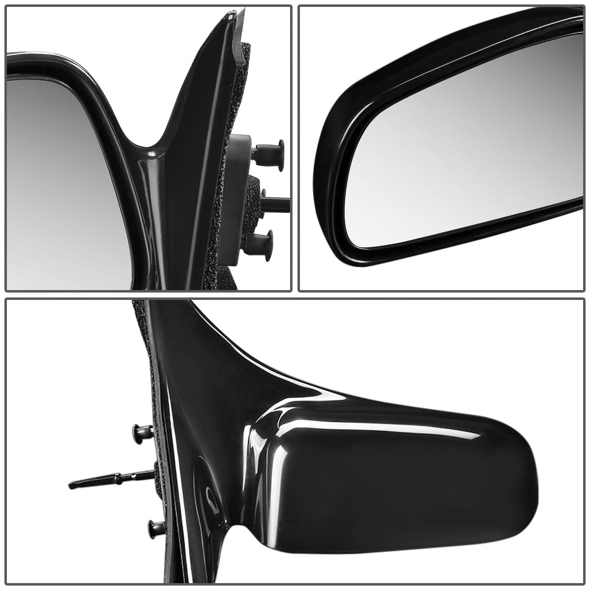 RETROVISOR MIRROR - OEM - 99-03 MITSUBISHI GALANT - MANUAL - PAINTABLE - BLACK - RIGHT