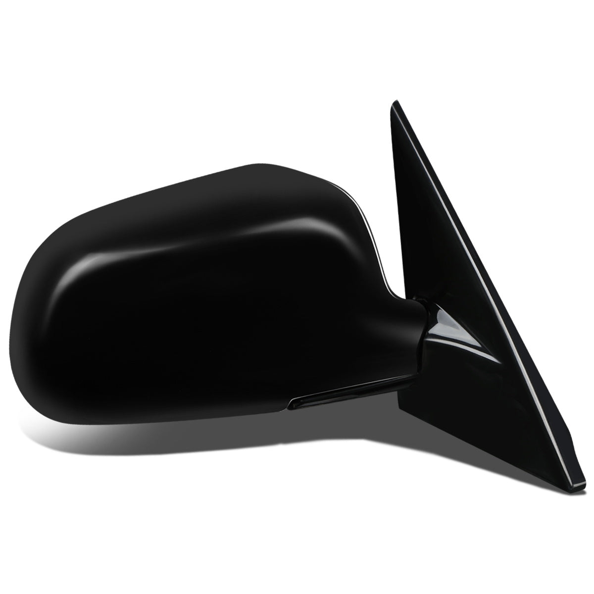 RETROVISOR MIRROR - OEM - 97-02 MITSUBISHI LANCER, MIRAGE - MANUAL - W/ CABLE - FOLDING - BLACK MATERIAL - RIGHT