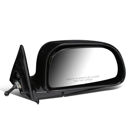 RETROVISOR MIRROR - OEM - 97-02 MITSUBISHI LANCER, MIRAGE - MANUAL - W/ CABLE - FOLDING - BLACK MATERIAL - RIGHT