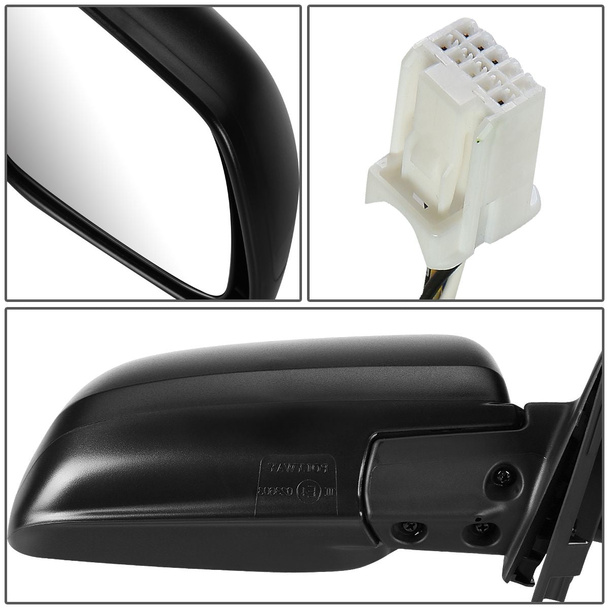 RETROVISOR MIRROR - OEM - 08-14 MITSUBISHI LANCER - POWERED - HEATED - PAINTABLE - BLACK - RIGHT