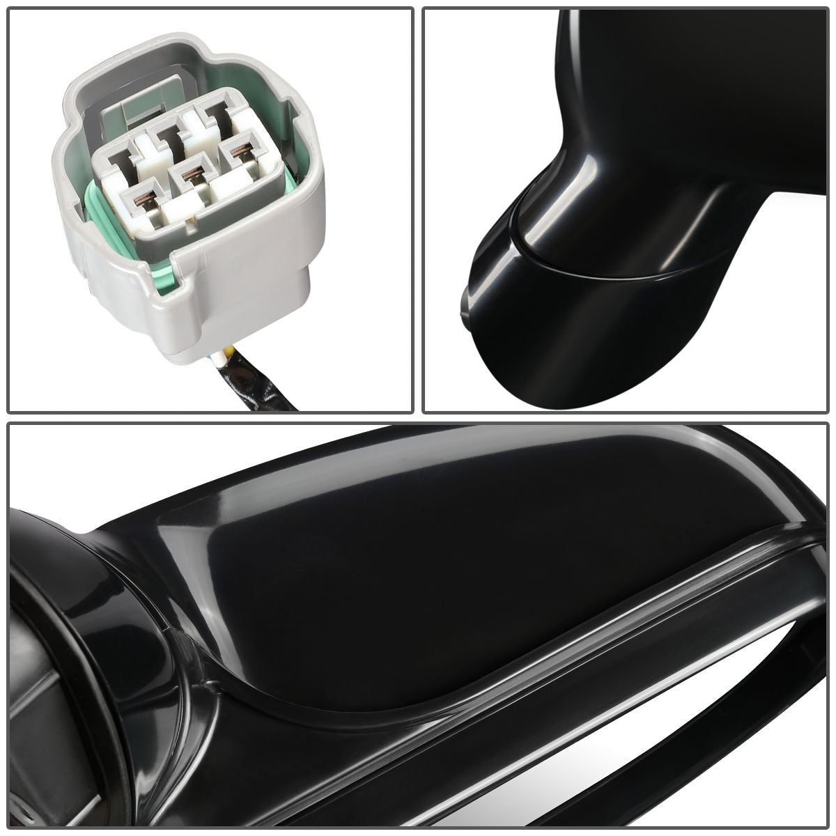 RETROVISOR MIRROR - OEM - 06-08 MITSUBISHI ECLIPSE - POWERED - HEATED - PAINTABLE - BLACK - RIGHT