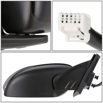 RETROVISOR MIRROR - OEM - 08-17 MITSUBISHI LANCER - POWERED - HEATED - W/ SIGNAL LIGHT - FOLDING - BLACK MATERIAL - RIGHT