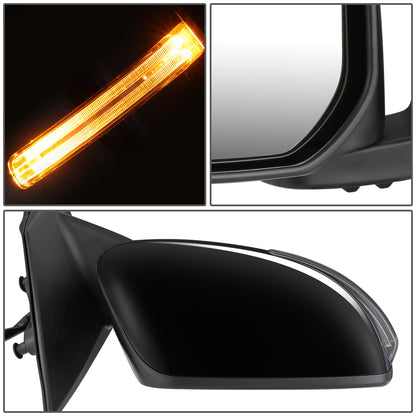 RETROVISOR MIRROR - OEM - 08-17 MITSUBISHI LANCER - POWERED - HEATED - W/ SIGNAL LIGHT - FOLDING - BLACK MATERIAL - RIGHT