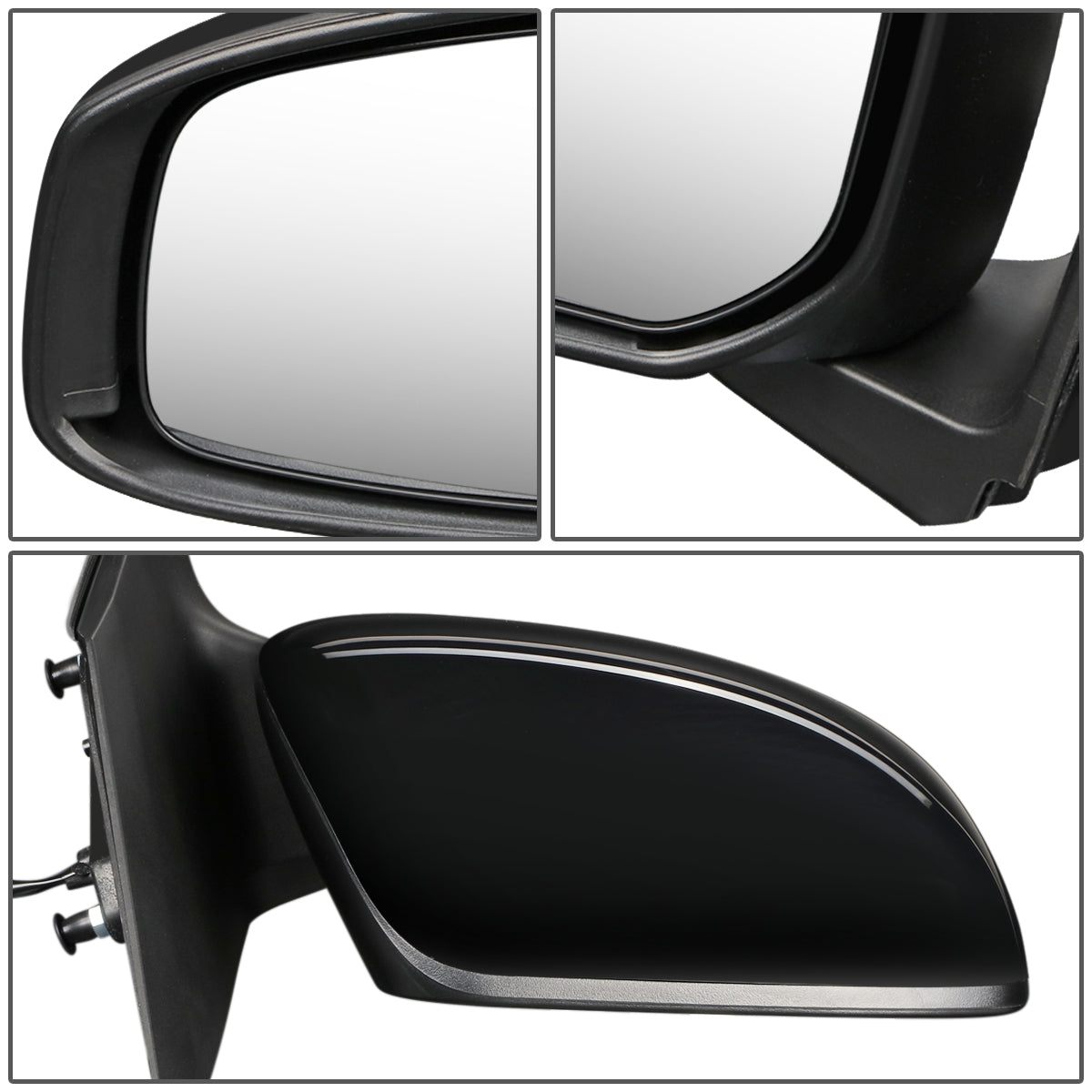 RETROVISOR MIRROR - OEM - 14-15 MITSUBISHI MIRAGE, COLT - POWERED - FOLDING - BLACK MATERIAL - RIGHT