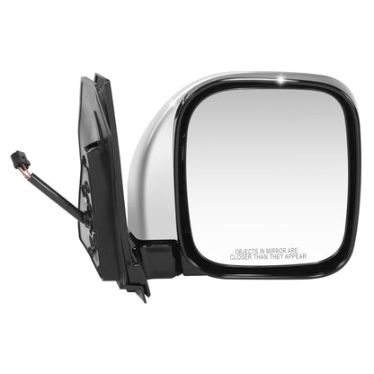 RETROVISOR MIRROR - OE STYLE - MITSUBISHI MONTERO 01-06 - WITH POWER WITH HEATED GLASS CHROME COVER - PASSENGER SIDE - SMOOTH - BLACK / CHROME