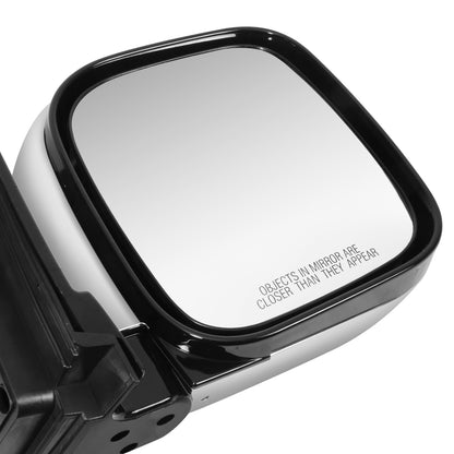 RETROVISOR MIRROR - OE STYLE - MITSUBISHI MONTERO 01-06 - WITH POWER WITH HEATED GLASS CHROME COVER - PASSENGER SIDE - SMOOTH - BLACK / CHROME