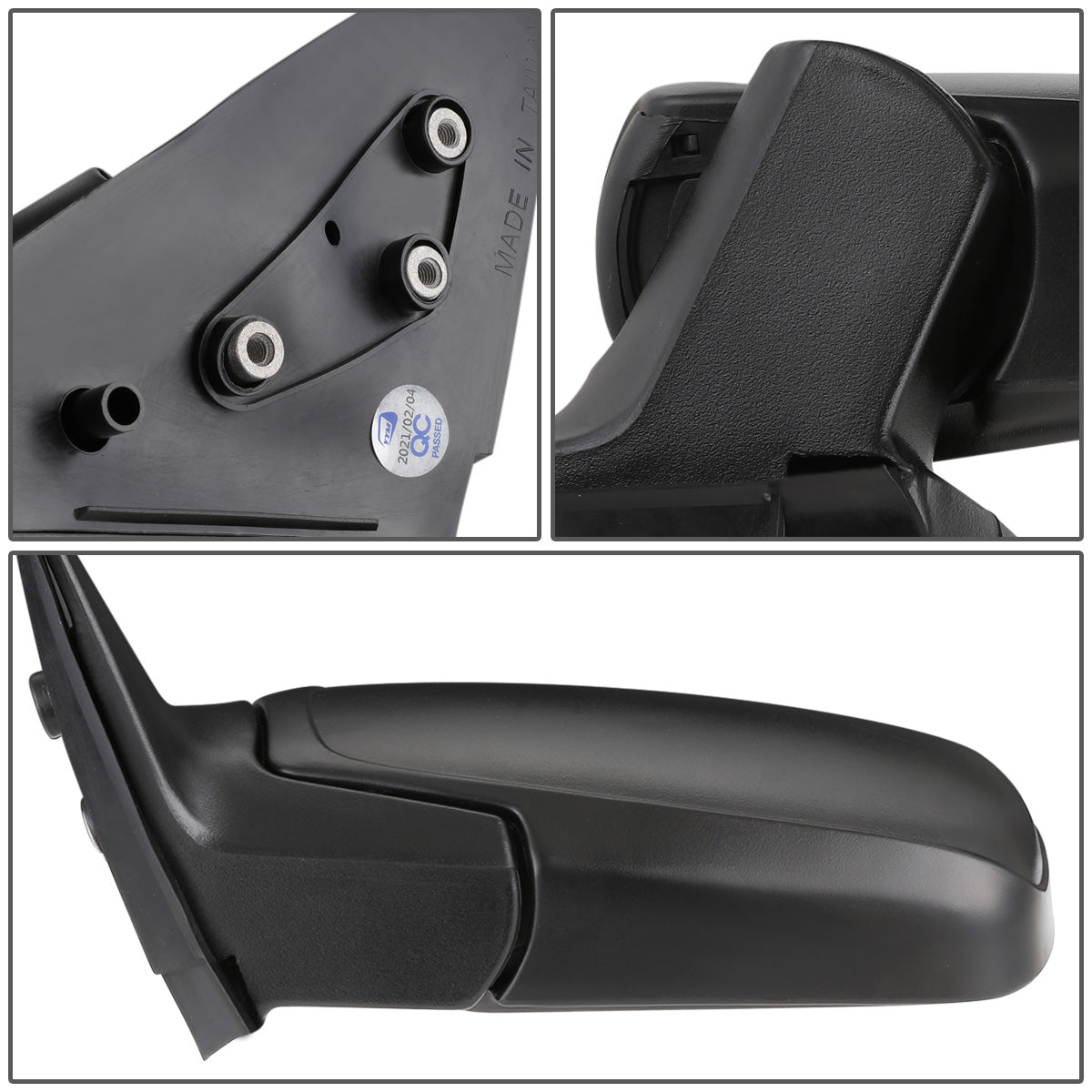 RETROVISOR MIRROR - OEM - 91-94 NISSAN SENTRA - MANUAL - FOLDING - TEXTURED - BLACK - LEFT