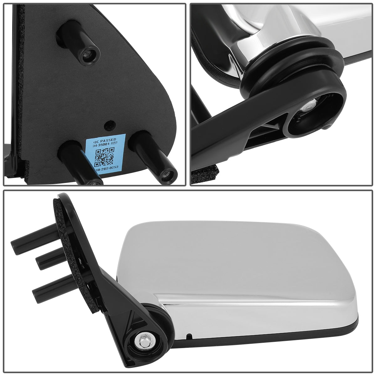 RETROVISOR MIRROR - OEM - 1986 NISSAN 720 / 86-94 NISSAN D21 PICKUP / 95-97 NISSAN PICKUP - MANUAL - CHROME - LEFT