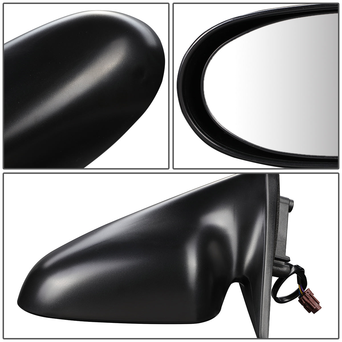 RETROVISOR MIRROR - OEM - 95-99 NISSAN SENTRA - POWERED - TEXTURED - BLACK - LEFT