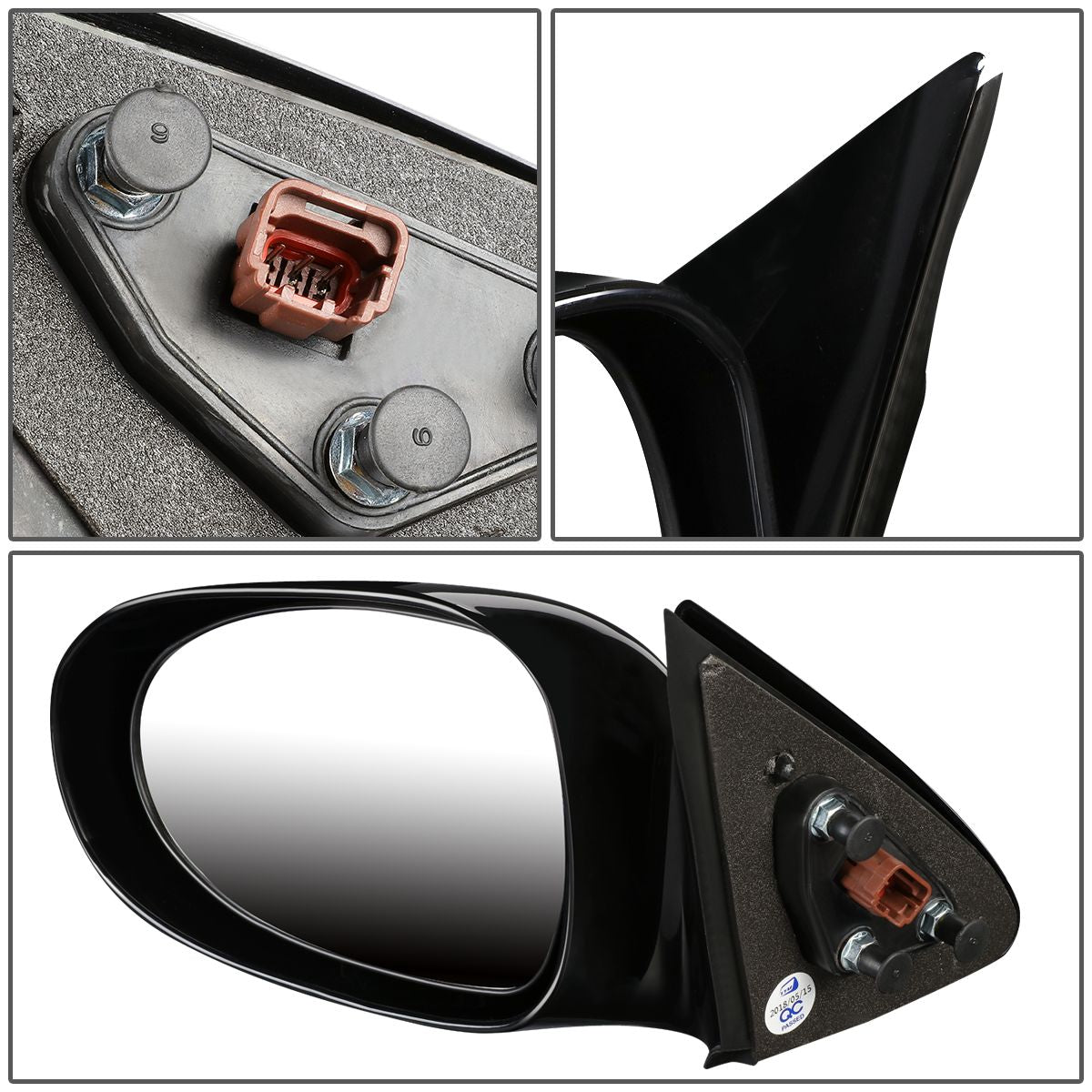 RETROVISOR MIRROR - OEM - 98-99 NISSAN ALTIMA - POWERED - PAINTABLE - BLACK - LEFT