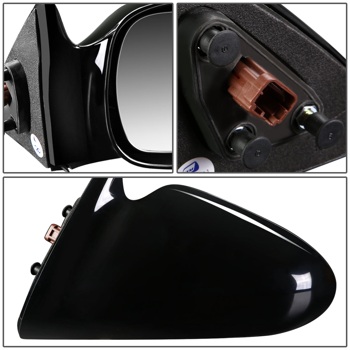 RETROVISOR MIRROR - OEM - 00-01 NISSAN ALTIMA - POWERED - PAINTABLE - BLACK - LEFT