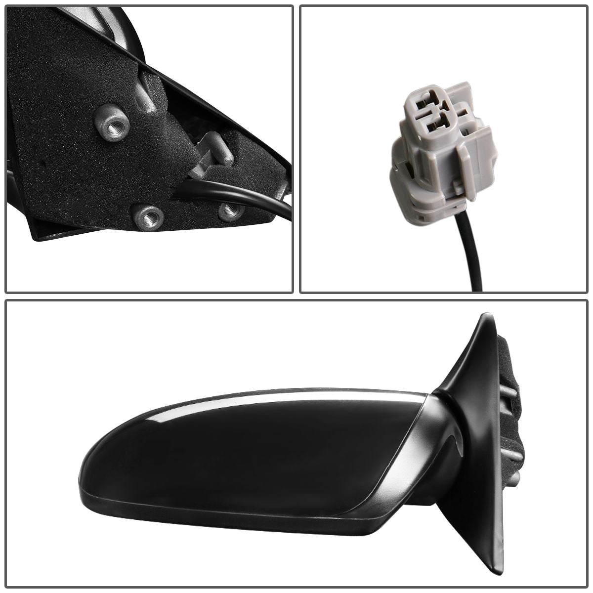 RETROVISOR MIRROR - OEM - 96-99 NISSAN MAXIMA / 96-99 INFINITI I30 - POWERED - HEATED - TEXTURED - BLACK - LEFT