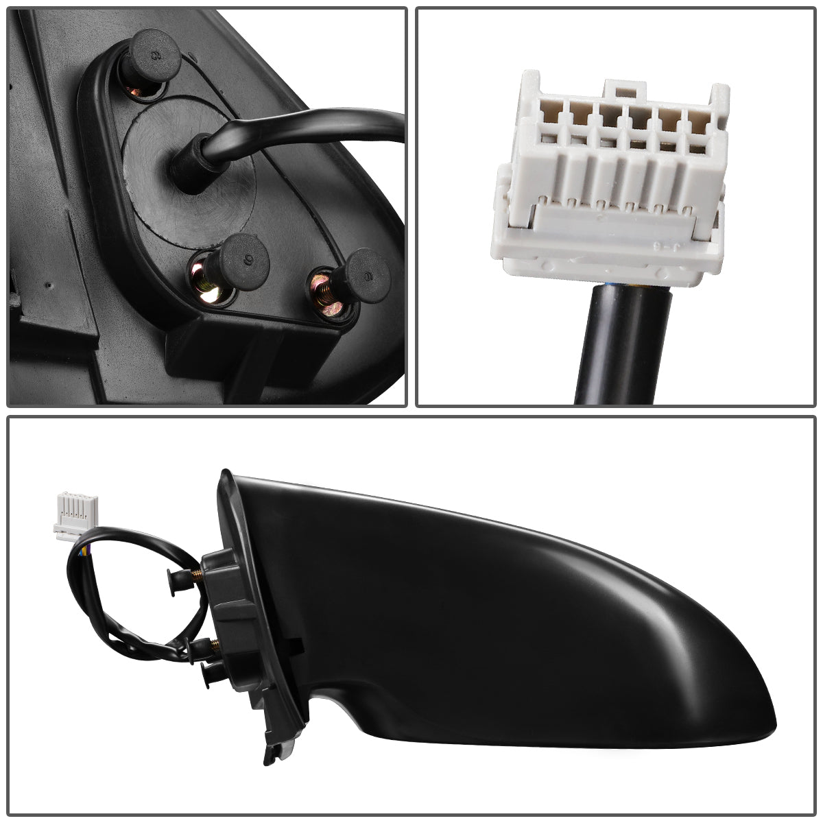 RETROVISOR MIRROR - OEM - 00-03 NISSAN SENTRA - POWERED - BLACK MATERIAL - LEFT