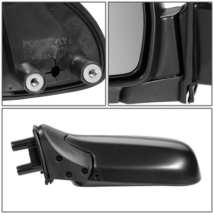 RETROVISOR MIRROR - OEM - 98-00 NISSAN FRONTIER - MANUAL - FOLDING - TEXTURED - BLACK - LEFT