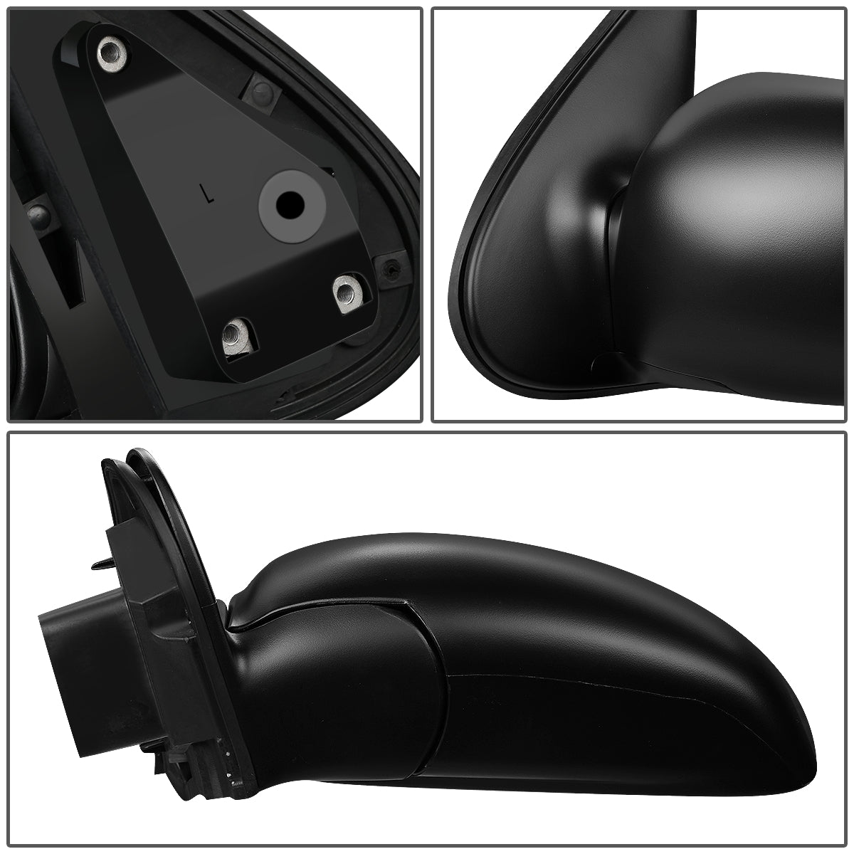 RETROVISOR MIRROR - OEM - 99-02 NISSAN QUEST - MANUAL - BLACK MATERIAL - LEFT