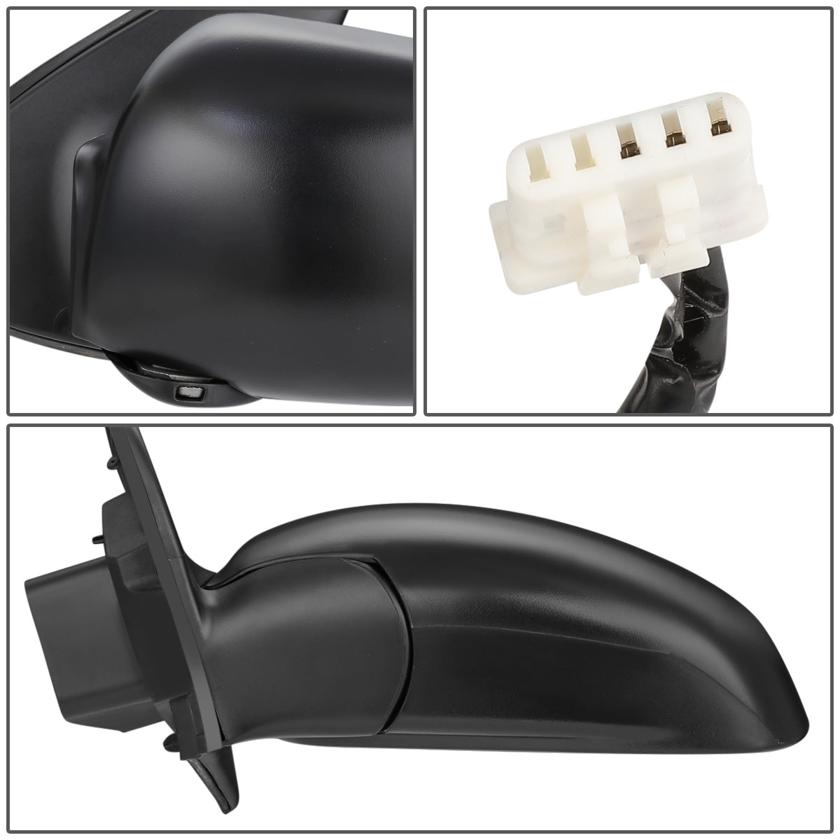 RETROVISOR MIRROR - OEM - 99-02 NISSAN QUEST - POWERED - FOLDING - BLACK MATERIAL - LEFT